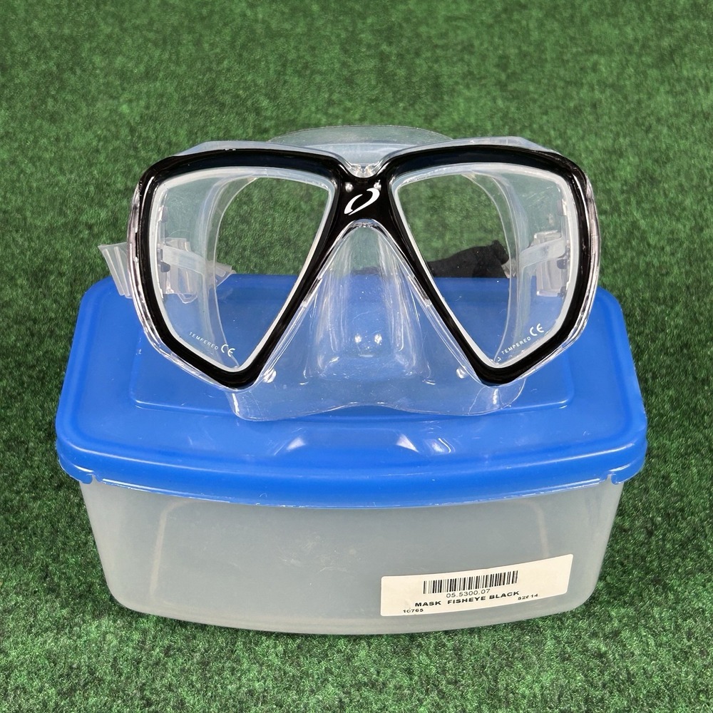Oceanic Fisheye Mask Clear Black Dive Strap 05.5300.07 Case Included‎ Used